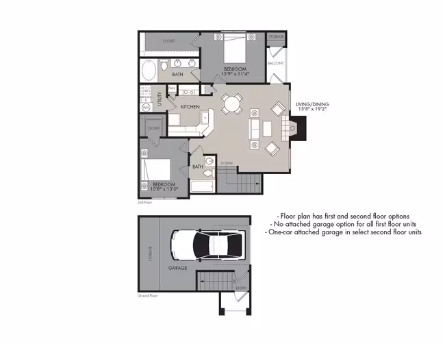 2 Beds • 2 Bath 1714 floor plan