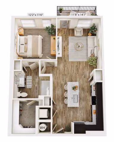 1 Bed • 1 Bath 3113 floor plan