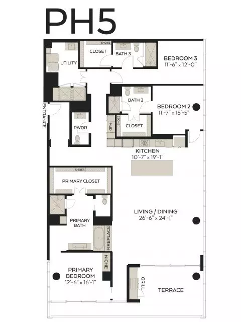 PH1 The Victor-3808 floor plan