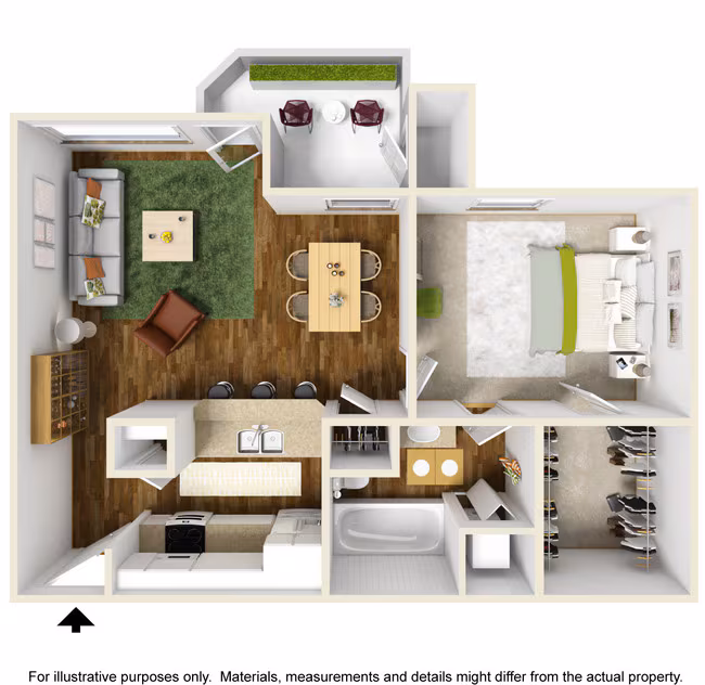 1 Bed • 1 Bath 2003 floor plan