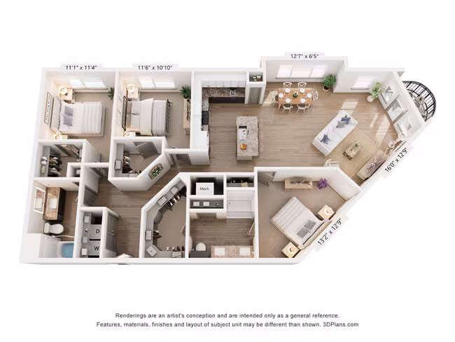 3 Beds • 2 Bath 219 floor plan