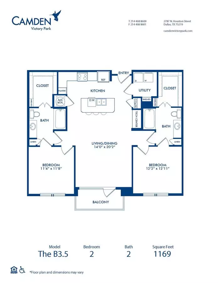 2 Beds • 2 Bath 2032 floor plan