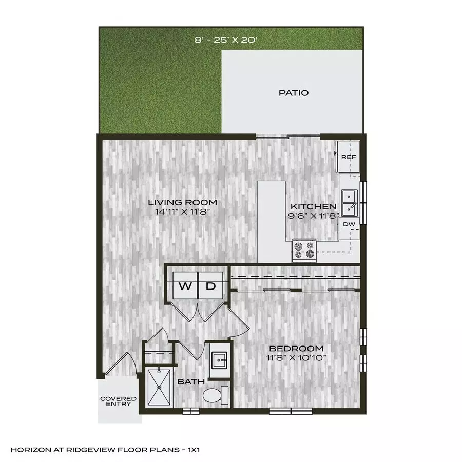 1 Bed • 1 Bath 00943STR floor plan