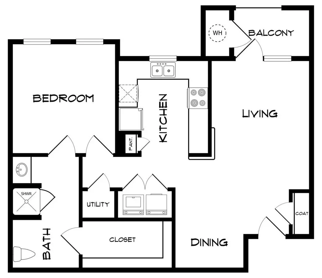 1 Bed • 1 Bath 1103 floor plan