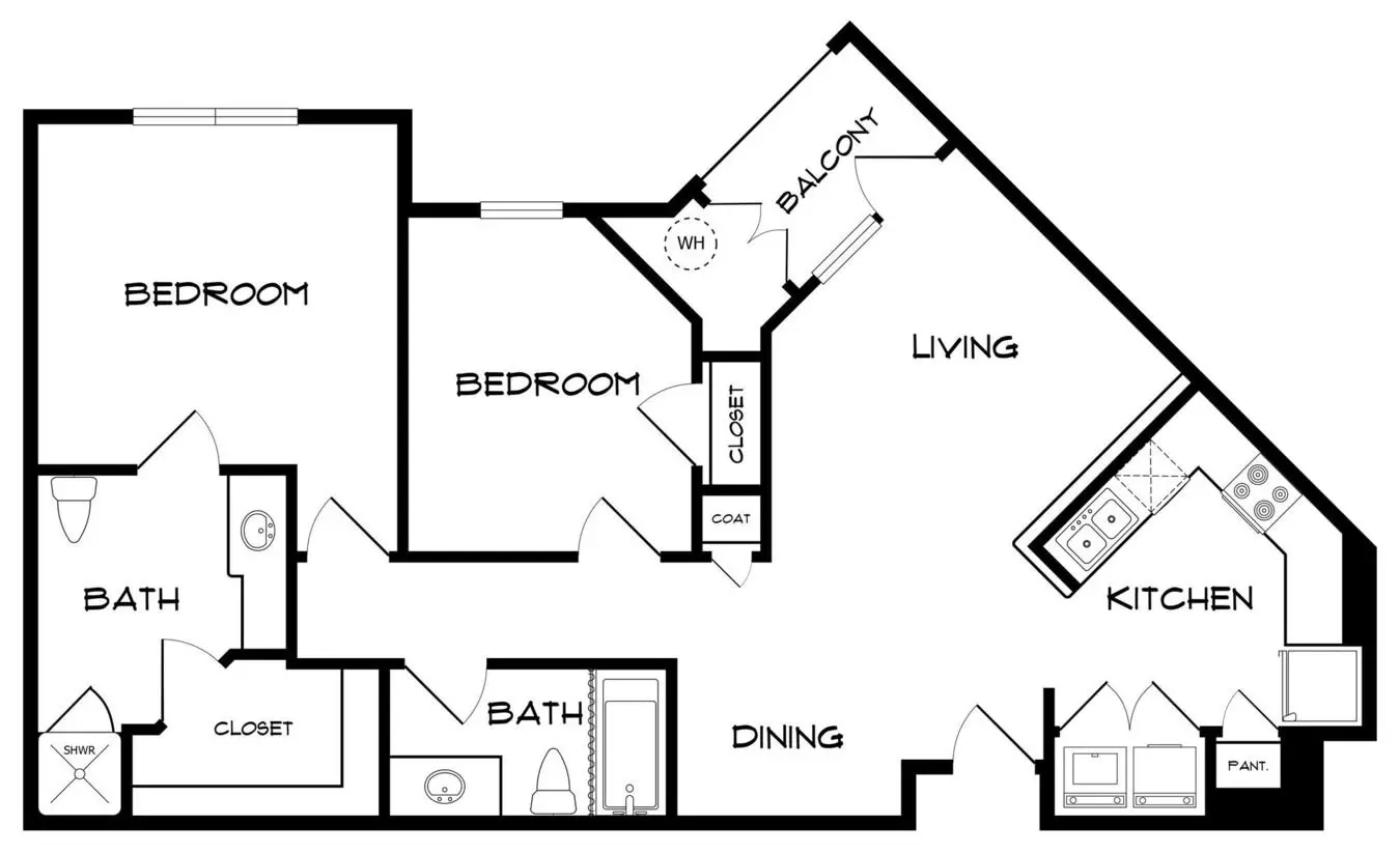 2 Beds • 2 Bath 2206 floor plan