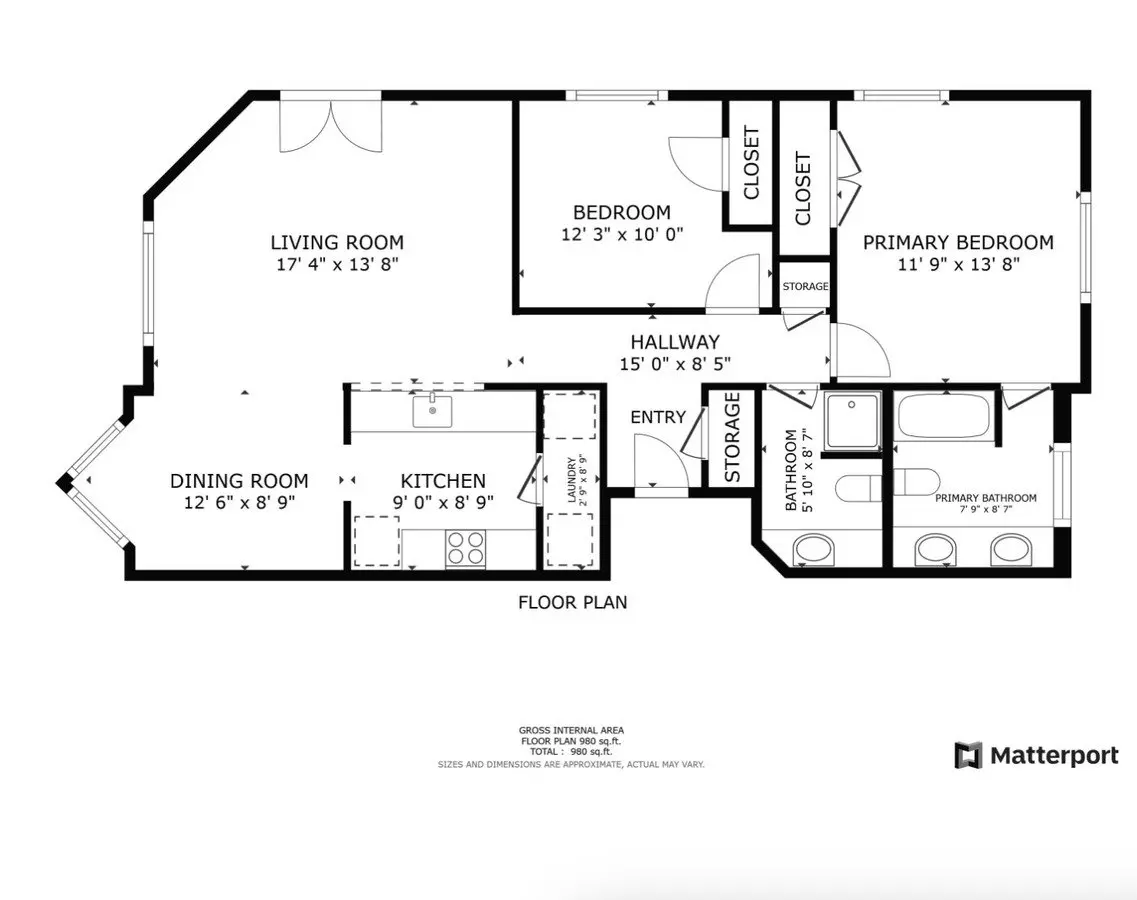 2 Beds • 2 Bath B2 floor plan