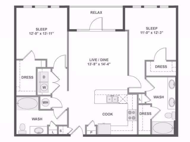 Unit 1-1159 2-2303 floor plan