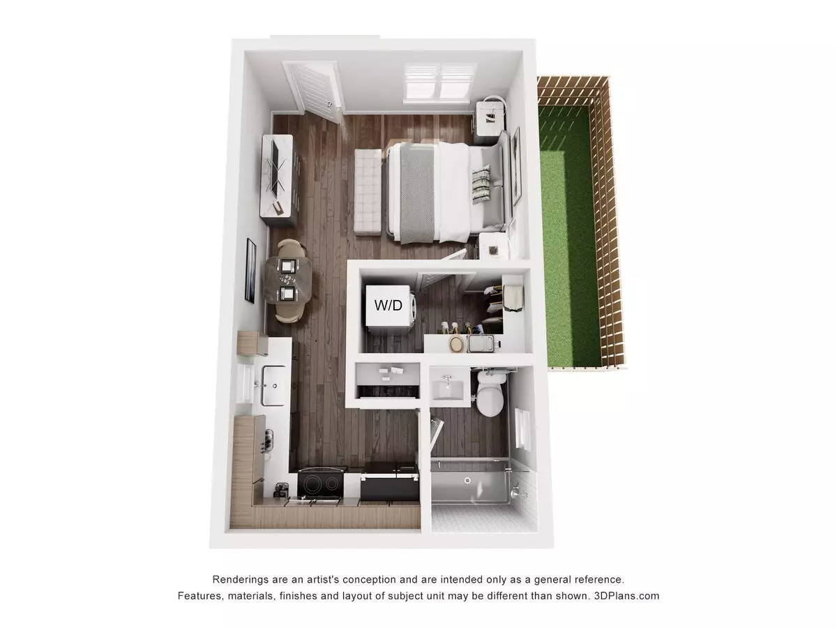 Studio • 1 Bath 85-B floor plan