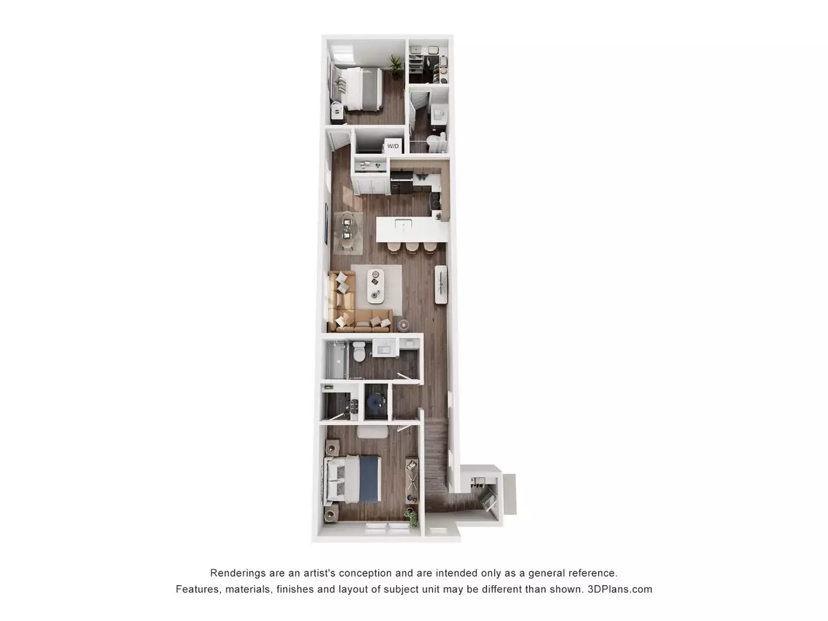 2 Beds • 2 Bath 03-B floor plan