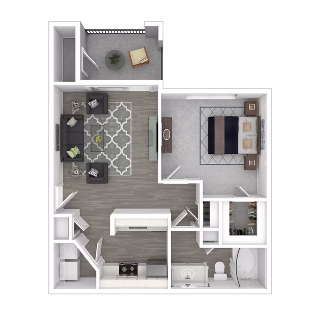 1 Bed • 1 Bath 1834 floor plan