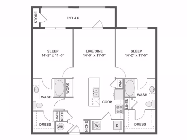 Unit 2-2042 4-4091 floor plan