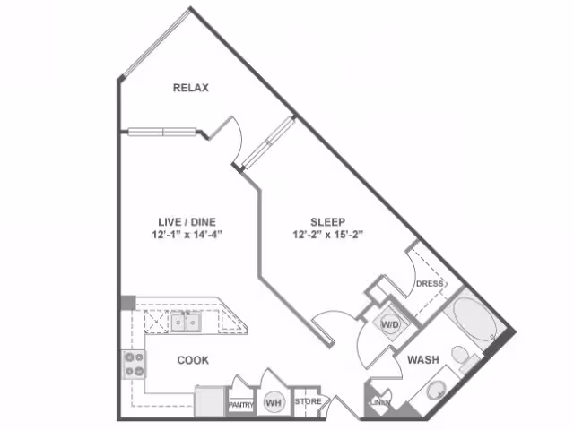 1 Bed • 1 Bath floor plan