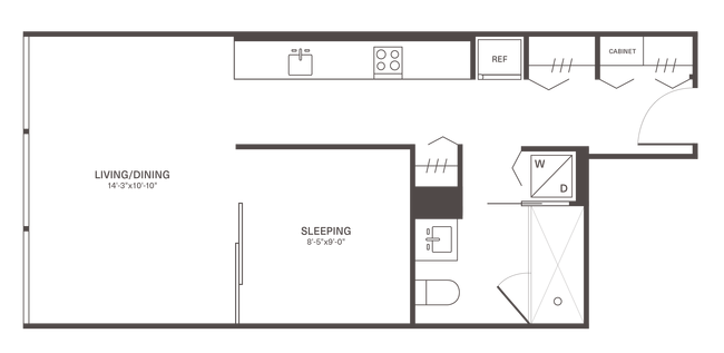 Studio • 1 Bath 2612 floor plan