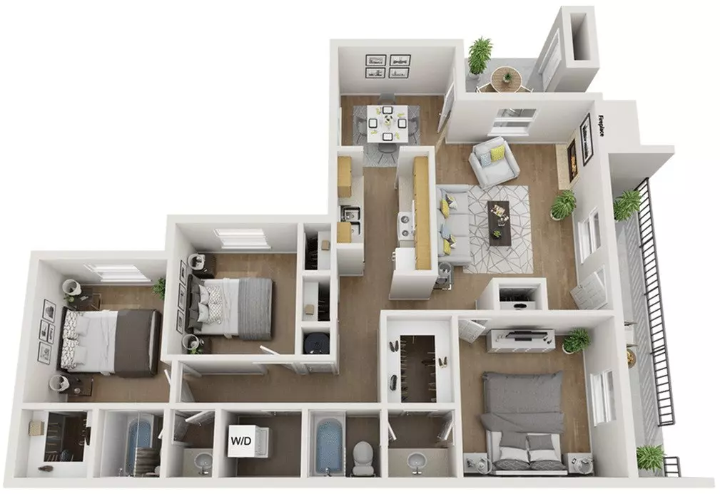 3 Beds • 2 Bath 502 floor plan