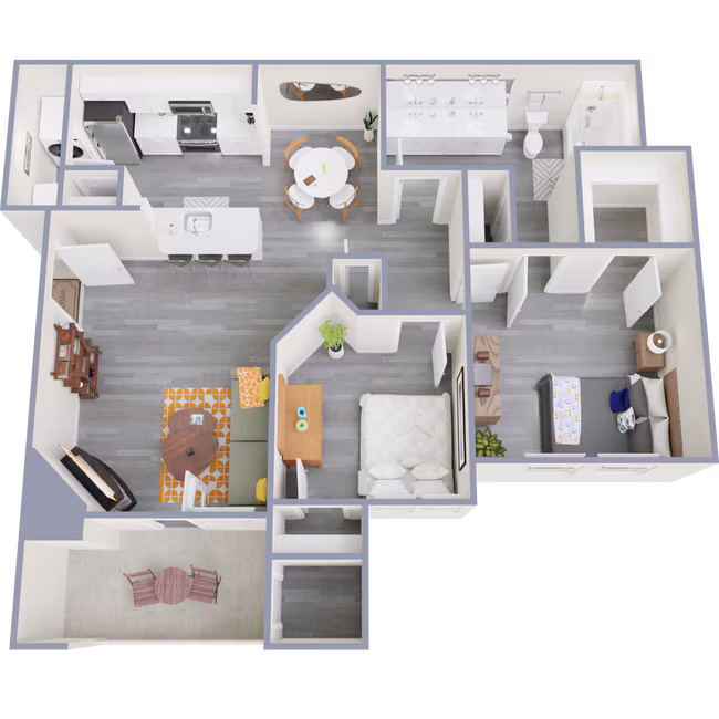 2 Beds • 2 Bath 0421 floor plan
