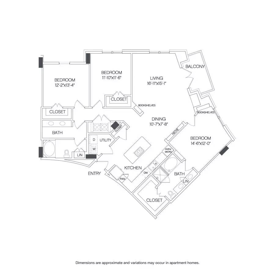 3 Beds • 2 Bath 613 floor plan