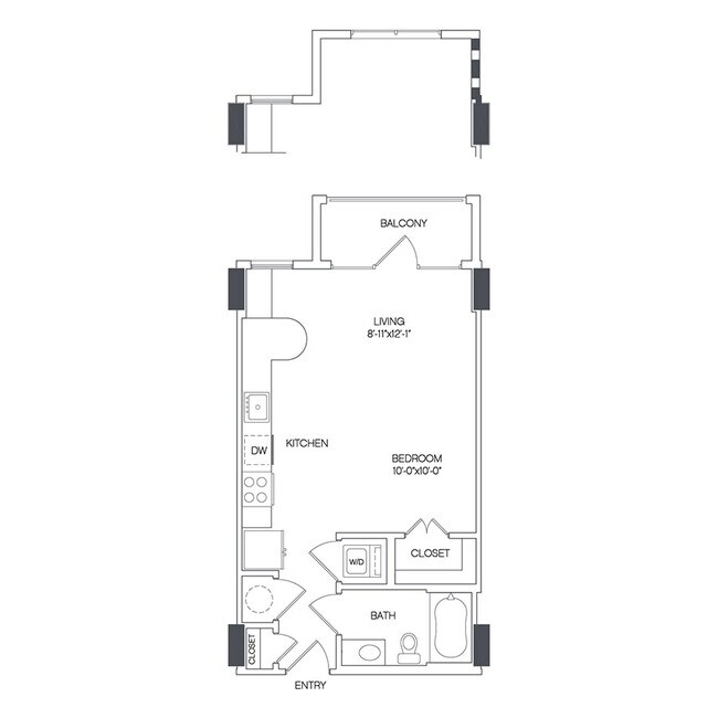 Studio • 1 Bath 111 floor plan