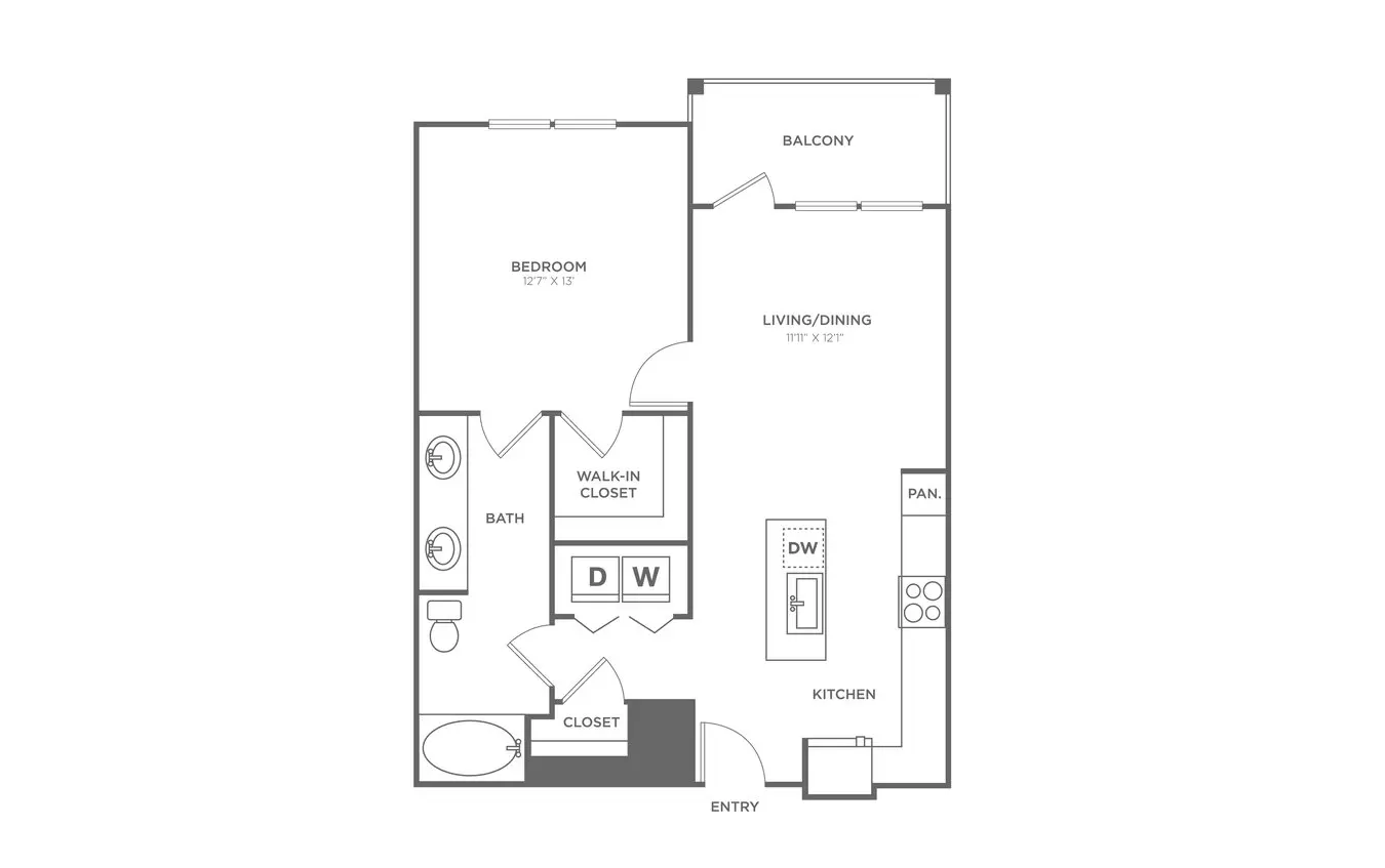 1 Bed • 1 Bath 3114 floor plan
