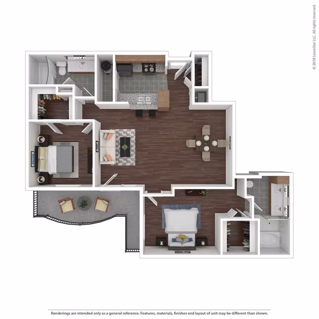 2 Beds • 2 Bath 3055 floor plan