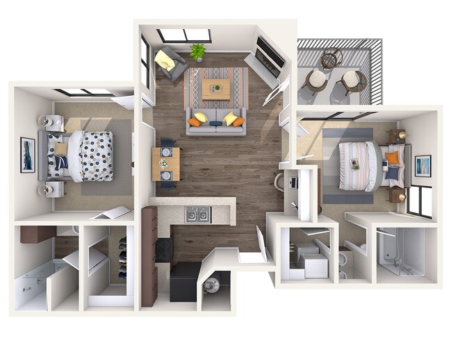 2 Beds • 2 Bath 2041 floor plan