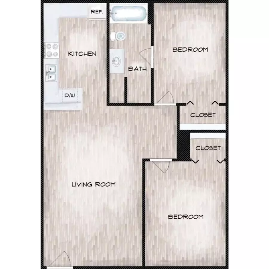 2x1 O 235 W/D floor plan