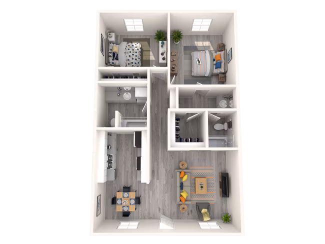 2 Beds • 2 Bath IW-103 floor plan