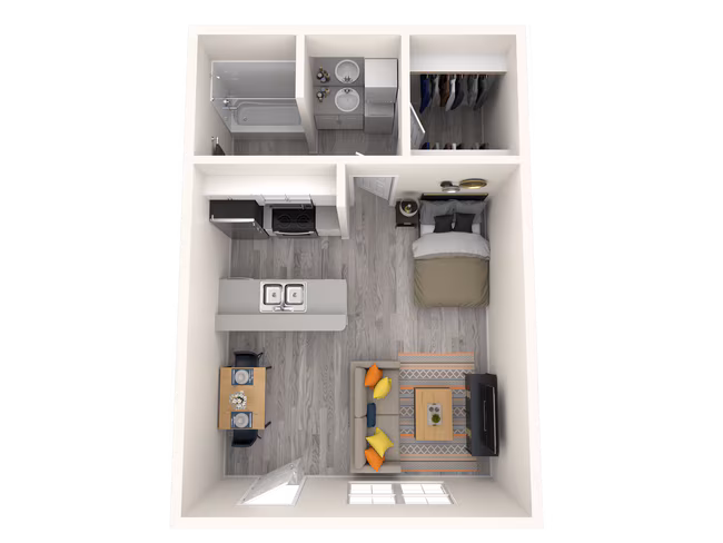 Studio • 1 Bath E-222 floor plan