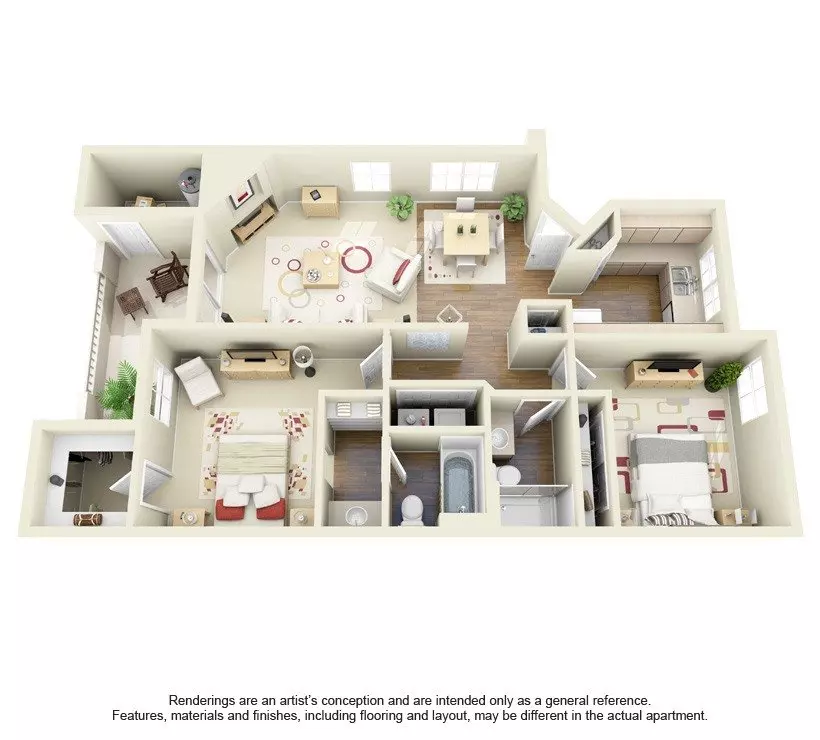 2 Beds • 2 Bath 2134 floor plan