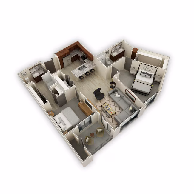 2 Beds • 2 Bath 438 floor plan