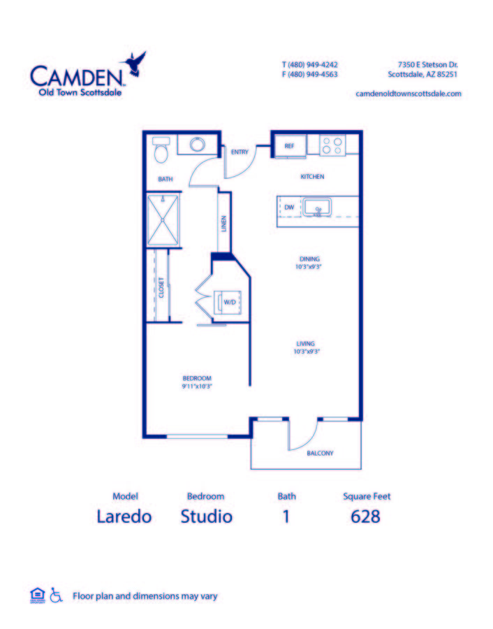 Studio • 1 Bath 1031E floor plan