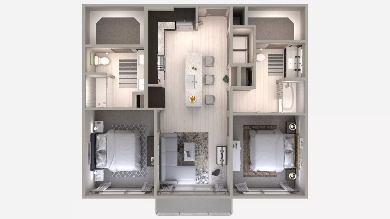 2 Beds • 2 Bath WAIT2X2A floor plan