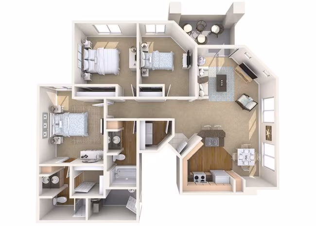 3 Beds • 2 Bath 358 floor plan