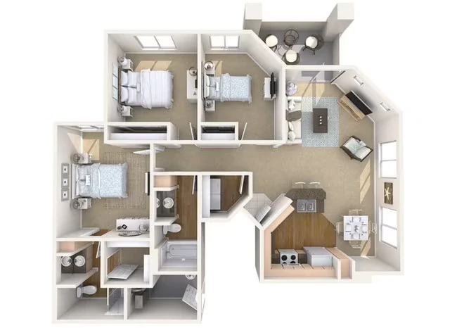 3 Beds • 2 Bath 227 floor plan