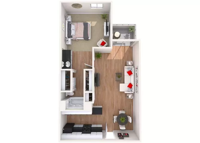 1 Bed • 1 Bath 251 floor plan