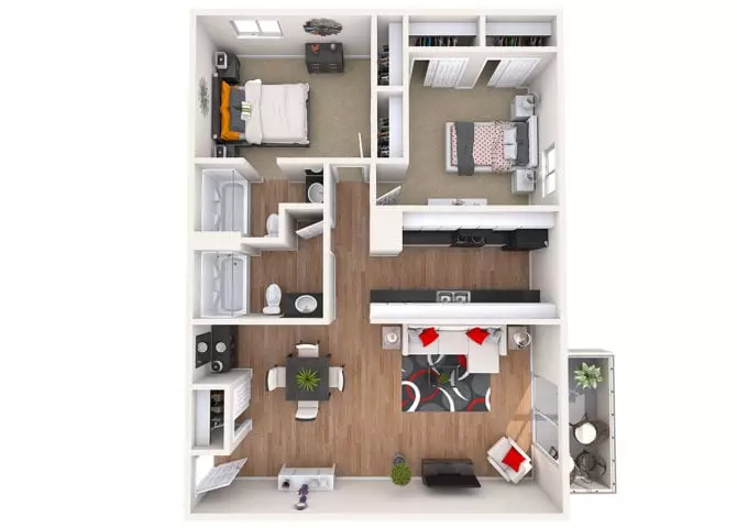 Two Bed, Two Bath 249 floor plan