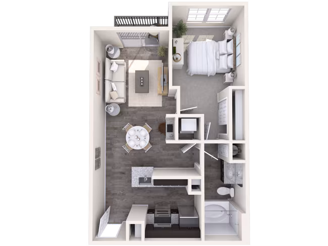 1 Bed • 1 Bath 1036 floor plan