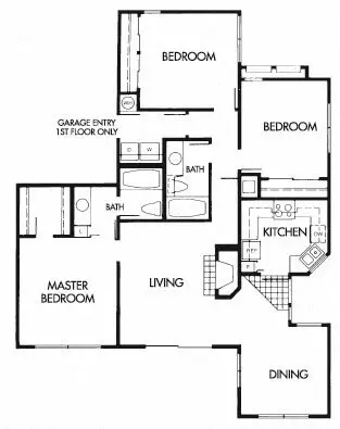 3 Beds • 2 Bath N103 floor plan