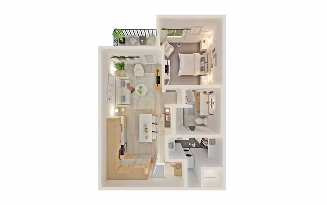 1 Bed • 1 Bath 3081 floor plan