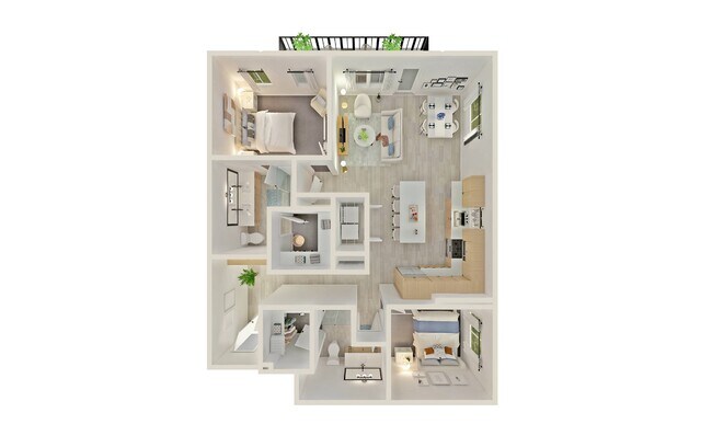 2 Beds • 2 Bath 2036 floor plan