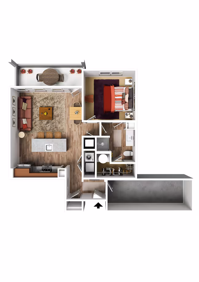 1 Bed • 1 Bath 2076 floor plan