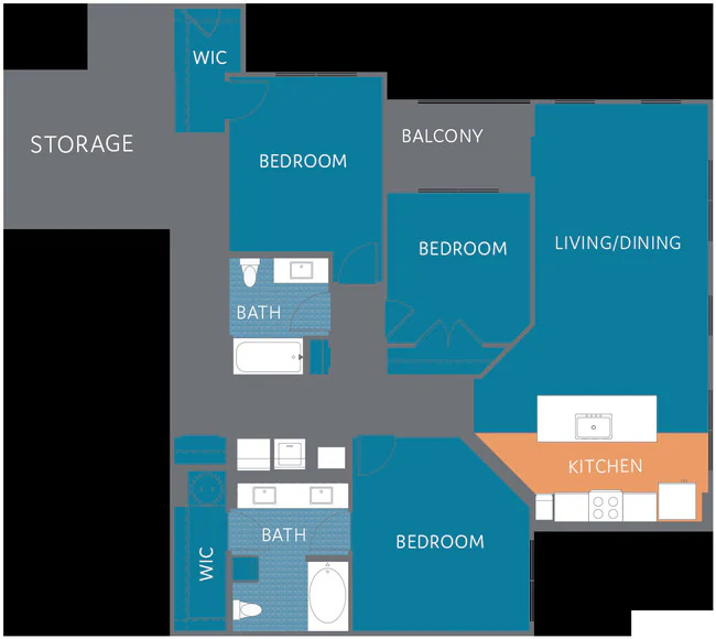 3 Beds • 2 Bath 2003 floor plan