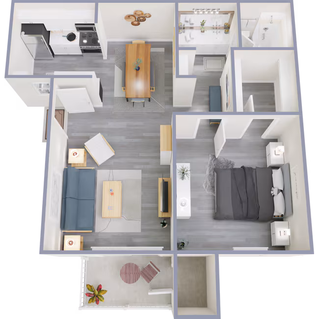 1 Bed • 1 Bath 2033 floor plan