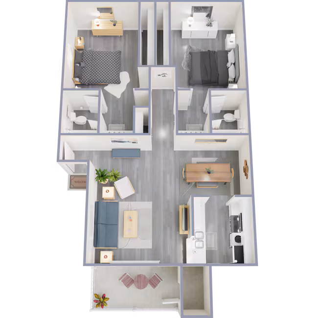 2 Beds • 2 Bath 2119 floor plan