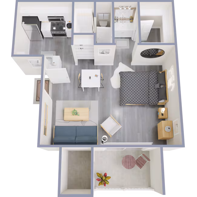 Studio • 1 Bath 2001 floor plan