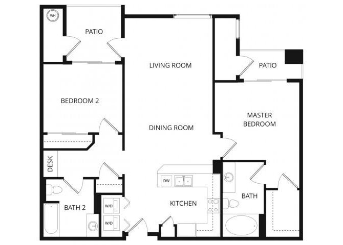 2 Beds • 2 Bath C220 floor plan