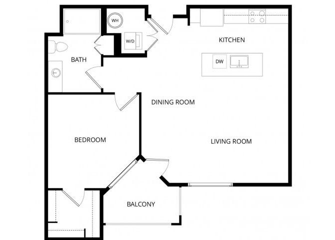 1 Bed • 1 Bath 5006 floor plan