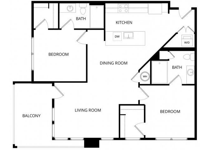 2 Beds • 2 Bath 5084 floor plan