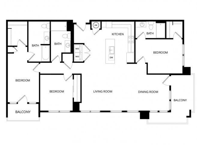 3 Beds • 3 Bath WAITC1MH floor plan