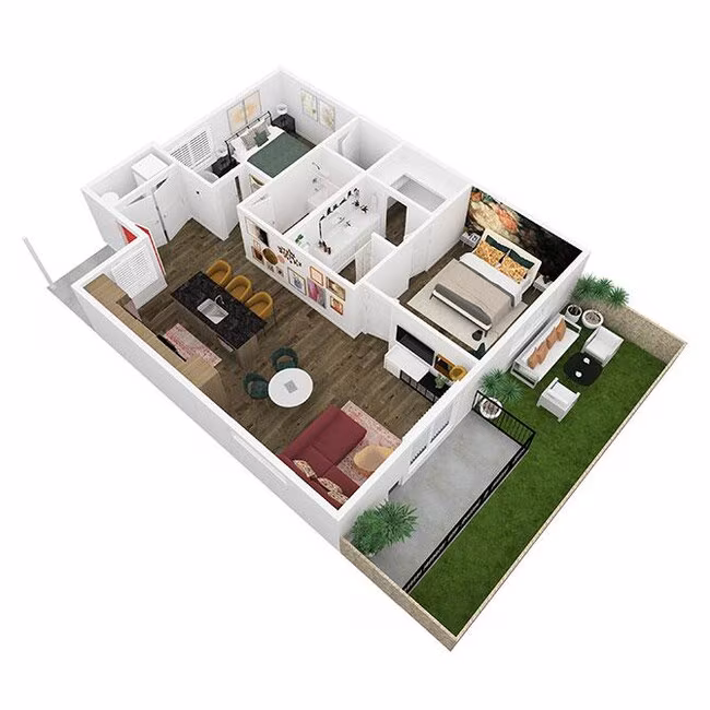 2 Beds • 2 Bath 1117 floor plan