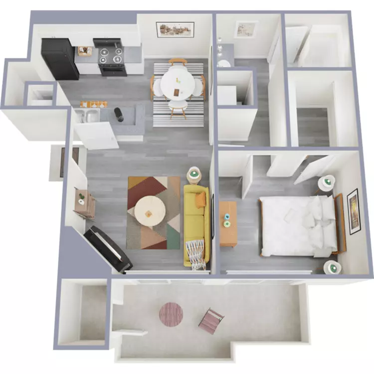 1 Bed • 1 Bath 254 floor plan